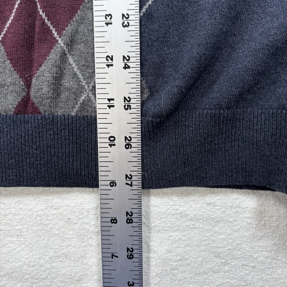 Van Heusen Men's 100% Cotton Argyle Sweater Blue‎ Size Large